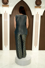 Load image into Gallery viewer, Designer Shrug Top Palazzo Set with Banarasi Style Pants | Elegant Women's Ethnic Wear