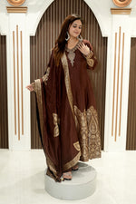 Load image into Gallery viewer, Banarasi Anarkali with Pants & Stylish Dupatta | Elegant Women's Ethnic Wear