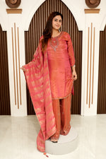 Load image into Gallery viewer, Handwork Palazzo with Shimmer Shirt and Designer duppata | Elegant Women's Ethnic Wear