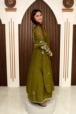 Load image into Gallery viewer, Mull Cotton Anarkali Suit with Handwork Sleeves | Elegant Women's Ethnic Wear