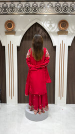 Load image into Gallery viewer, RED SPECIAL CHINON GARARA SUIT | ELEGANT WOMEN'S ETHNIC WEAR