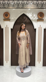 Load image into Gallery viewer, LAVENDER SHIMMER ANARKALI SUIT WITH MIRROR WORK | ELEGANT WOMEN'S ETHNIC WEAR