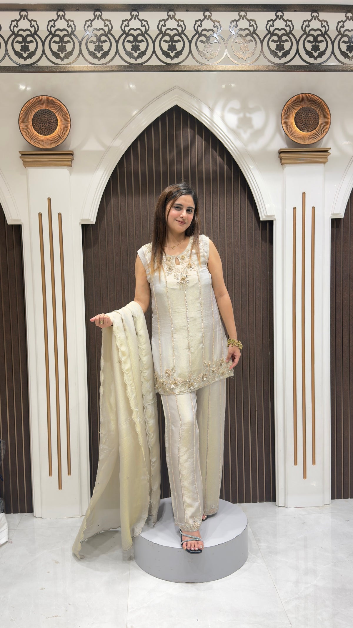 Designer handwork suit with sleeves | elegant women's ethnic wear