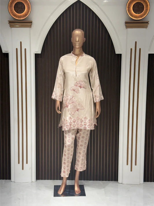 Blush Leaf Muslin Dori Cord Set