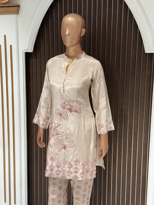 Blush Leaf Muslin Dori Cord Set