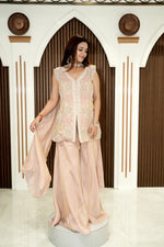Load image into Gallery viewer, Shimmer Straight Palazzo Set with Dupatta | Elegant Women's Ethnic Wear

