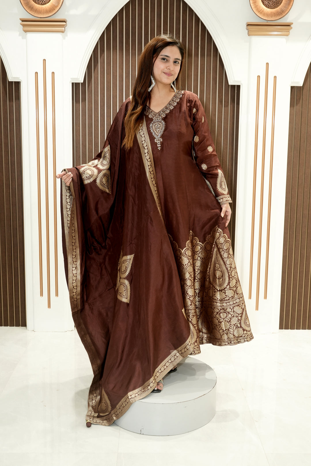 Banarasi Anarkali with Pants & Stylish Dupatta | Elegant Women's Ethnic Wear