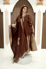 Load image into Gallery viewer, Banarasi Anarkali with Pants &amp; Stylish Dupatta | Elegant Women's Ethnic Wear

