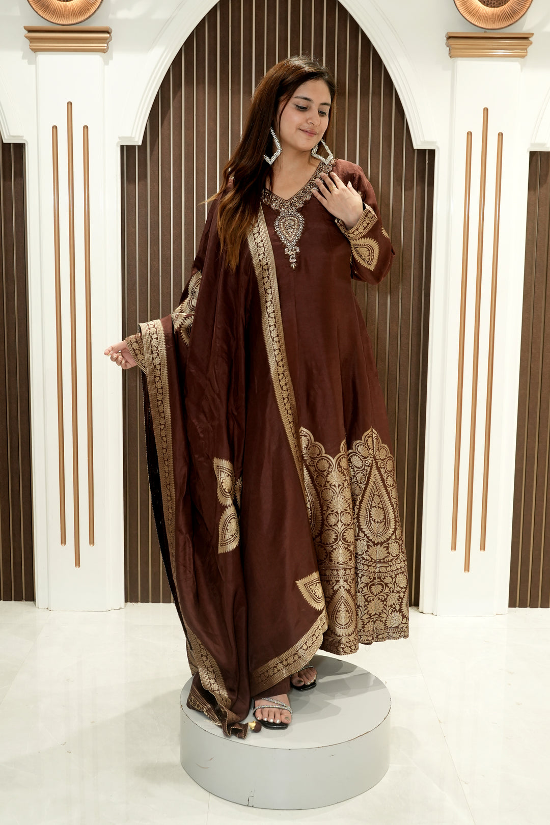 Banarasi Anarkali with Pants & Stylish Dupatta | Elegant Women's Ethnic Wear