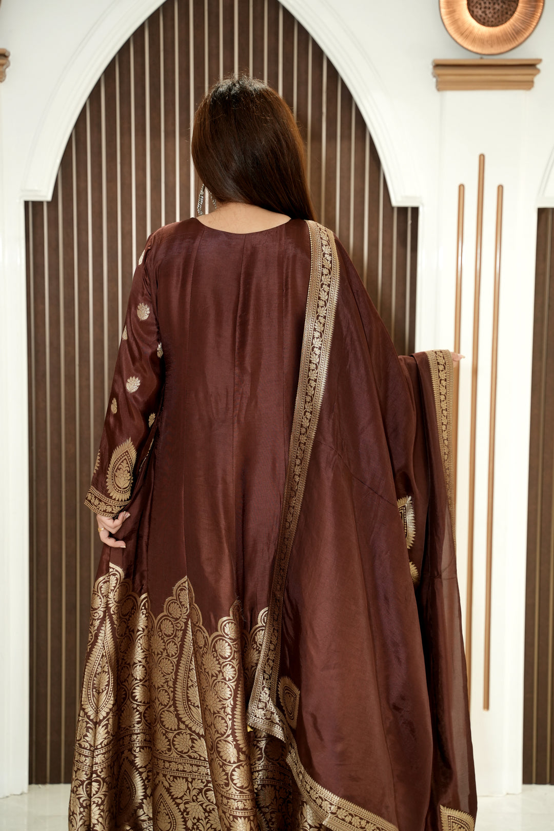 Banarasi Anarkali with Pants & Stylish Dupatta | Elegant Women's Ethnic Wear