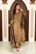 Load image into Gallery viewer, A-Line Printed Pakistani Frock Set with Pants &amp; Designer Dupatta | Elegant Women's Ethnic Wear
