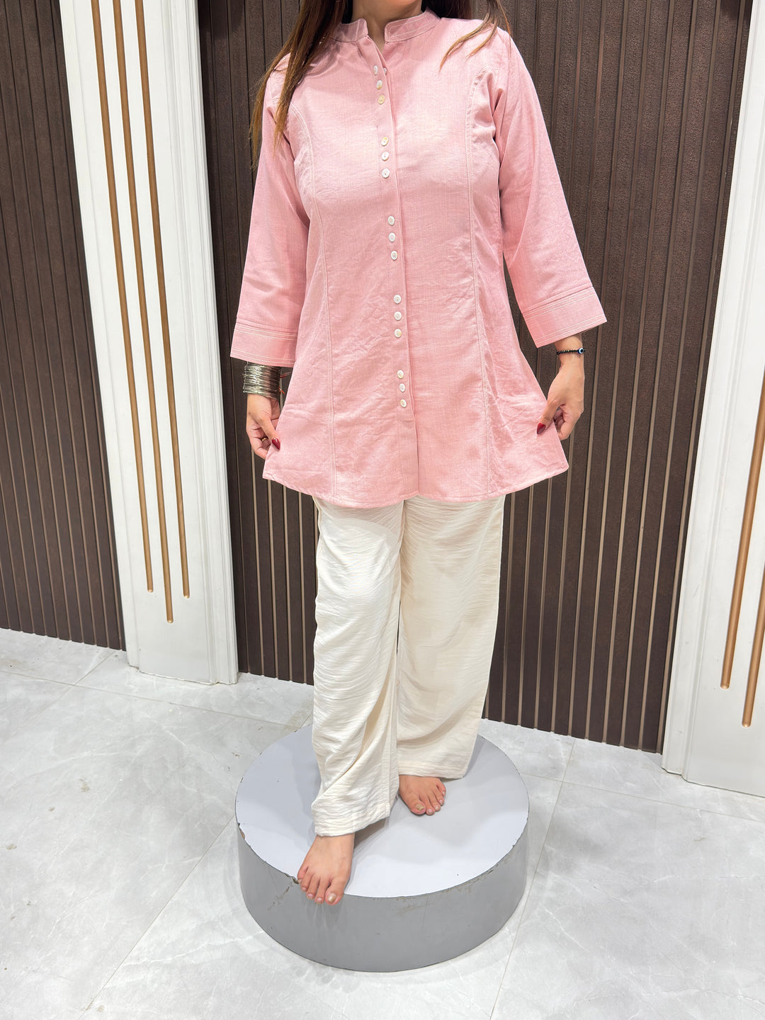 Women's Premium Cotton Pink Co-Ord Set | Stylish Cotton Two-Piece Outfit