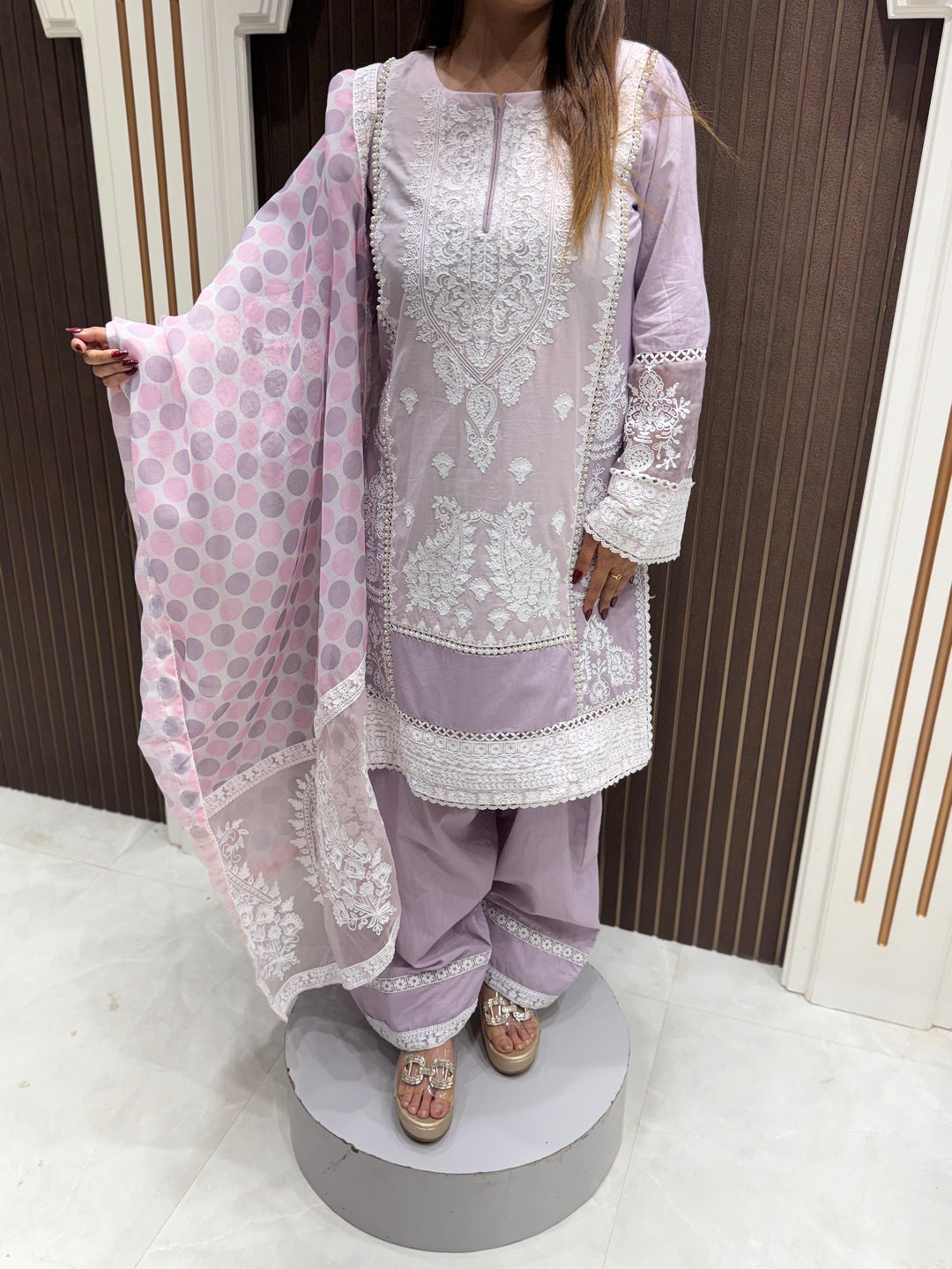 Pakistani Cotton Suit with Farsi Pants