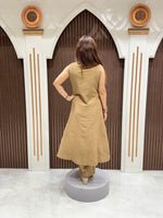 Load image into Gallery viewer, Women's Brown Cotton Printed Co-Ord Set | Premium Cotton Kurta Pant Set

