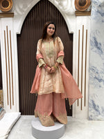 Load image into Gallery viewer, BANARASI ANARKALI FROCK WITH DESIGNER PALAZZO &amp; DUPATTA | ELEGANT WOMEN'S ETHNIC WEAR
