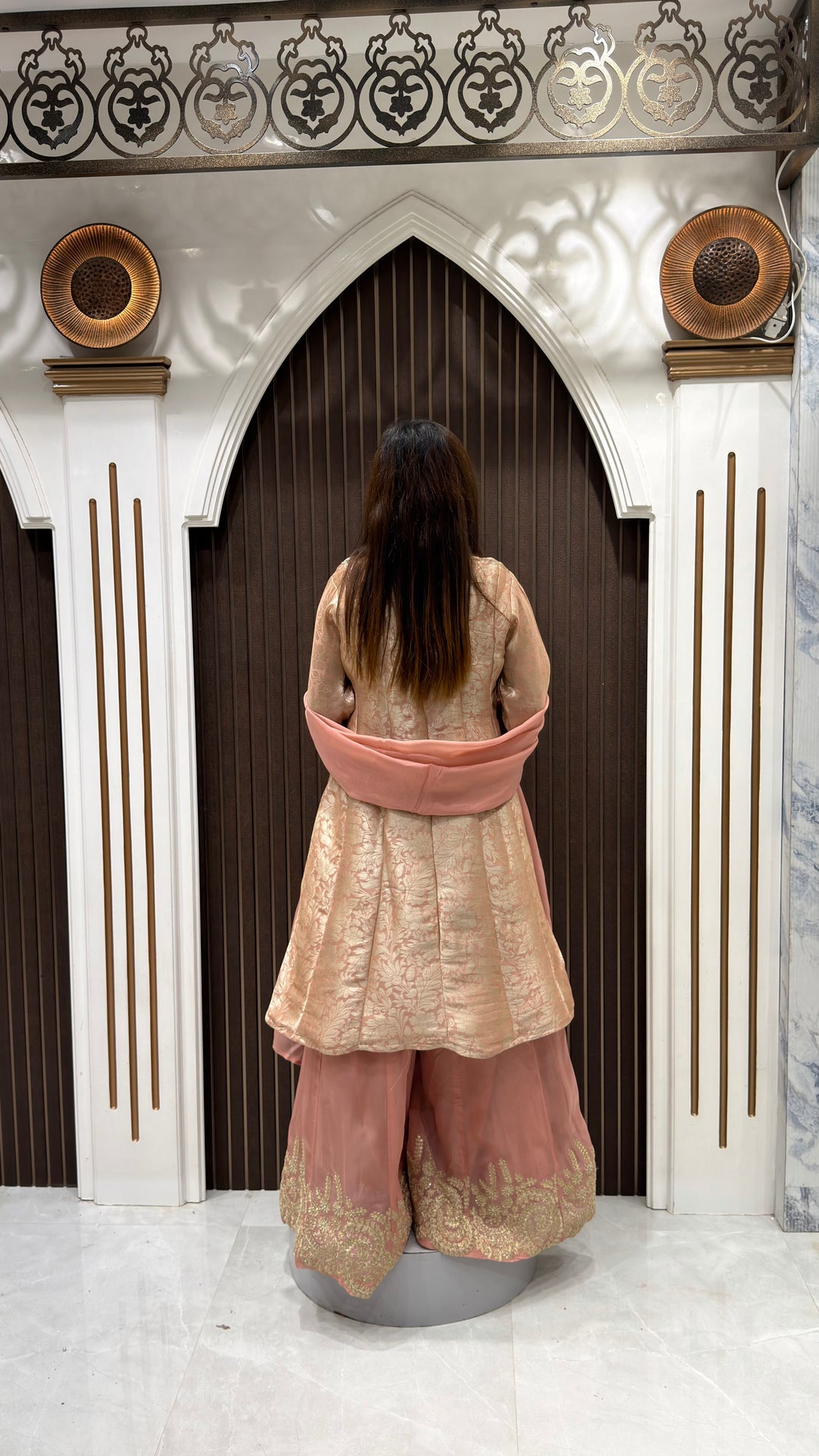BANARASI ANARKALI FROCK WITH DESIGNER PALAZZO & DUPATTA | ELEGANT WOMEN'S ETHNIC WEAR