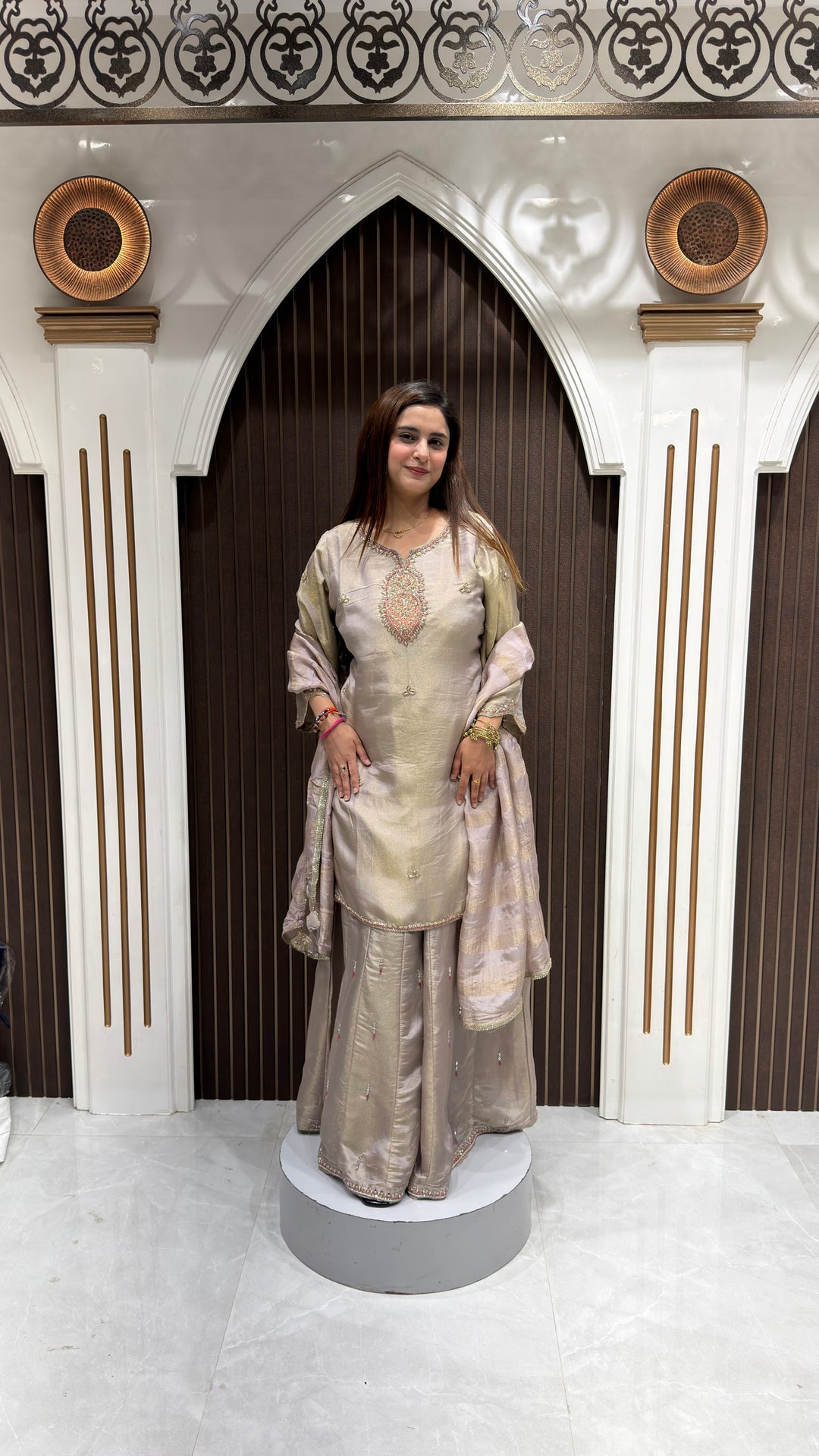 HANDWORK RAMP PALAZZO KURTI SET WITH DUPATTA | ELEGANT WOMEN'S ETHNIC WEAR