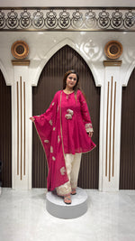 Load image into Gallery viewer, DESIGNER HANDWORK FARSHI SUIT WITH DESIGNER DUPATTA | ELEGANT WOMEN'S ETHNIC WEAR
