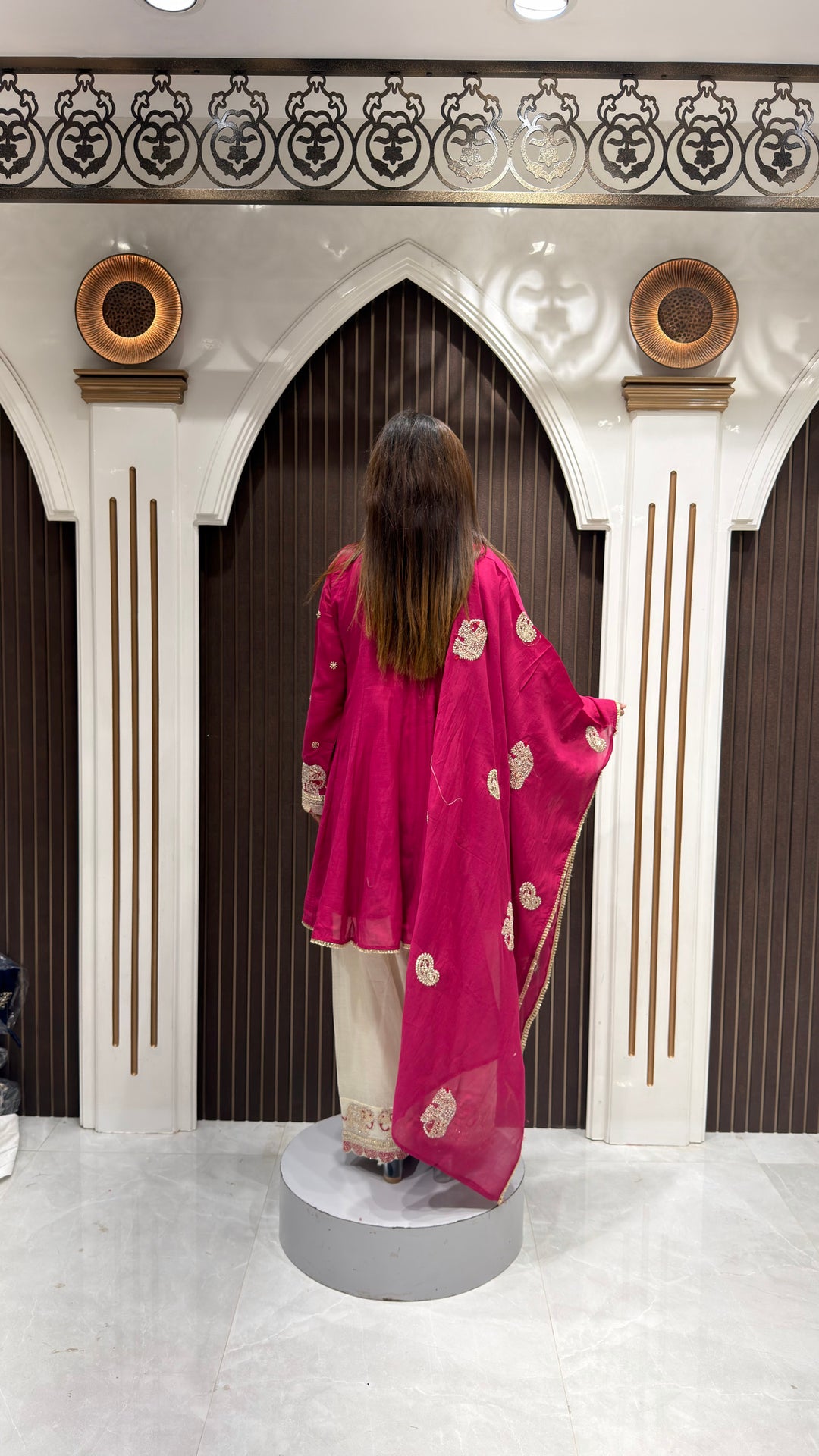DESIGNER HANDWORK FARSHI SUIT WITH DESIGNER DUPATTA | ELEGANT WOMEN'S ETHNIC WEAR