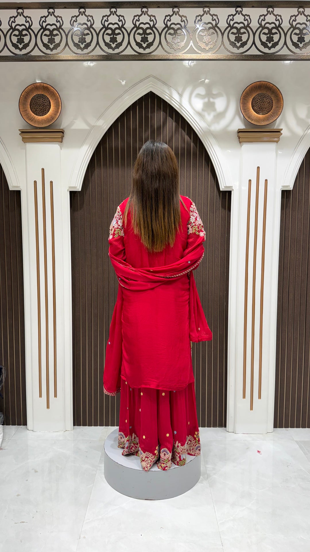 RED SPECIAL CHINON GARARA SUIT | ELEGANT WOMEN'S ETHNIC WEAR