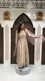 Load image into Gallery viewer, LAVENDER SHIMMER ANARKALI SUIT WITH MIRROR WORK | ELEGANT WOMEN'S ETHNIC WEAR
