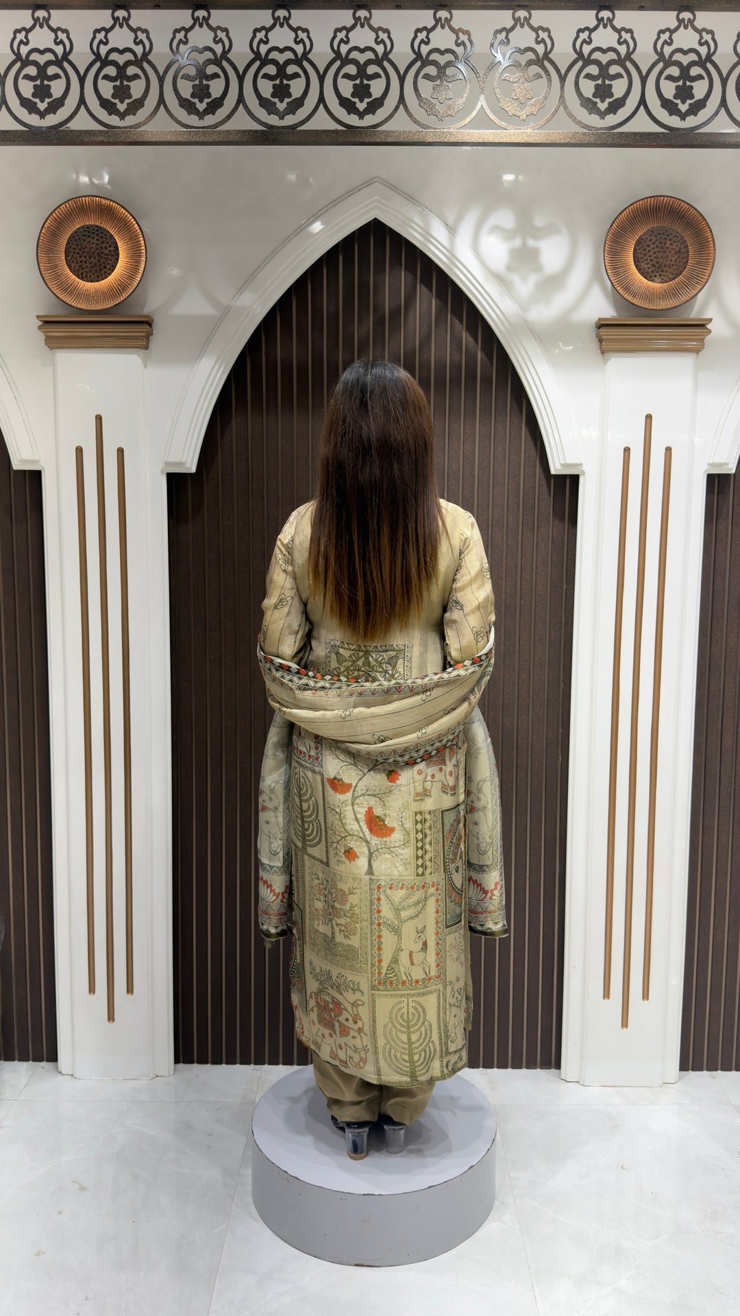 PRINTED SHIMMER FABRIC SUIT WITH STYLISH WORK | ELEGANT WOMEN'S ETHNIC WEAR