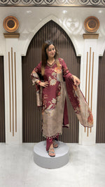 Load image into Gallery viewer, DESIGNER PRINTED SUIT WITH HAND WORK | ELEGANT WOMEN'S ETHNIC WEAR
