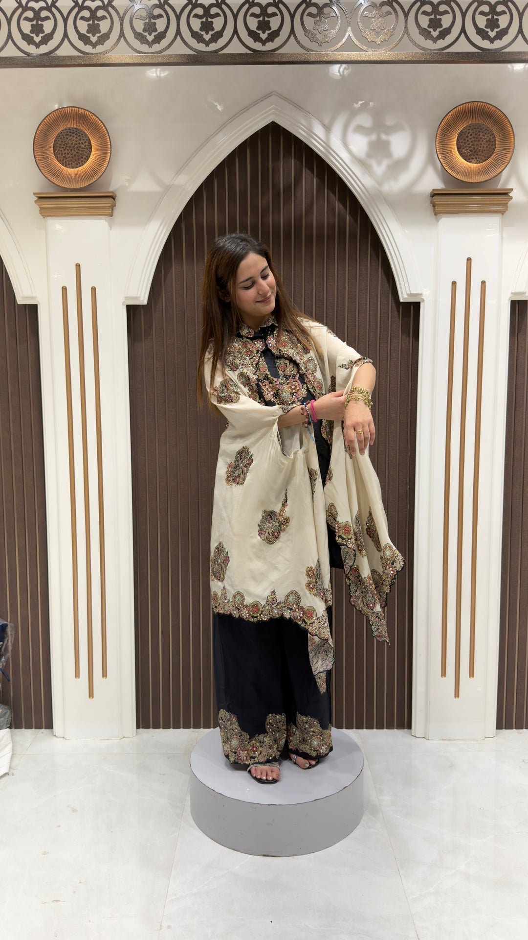 Designer Cord-Set with Printed Shrug | Elegant Women's Ethnic Wear