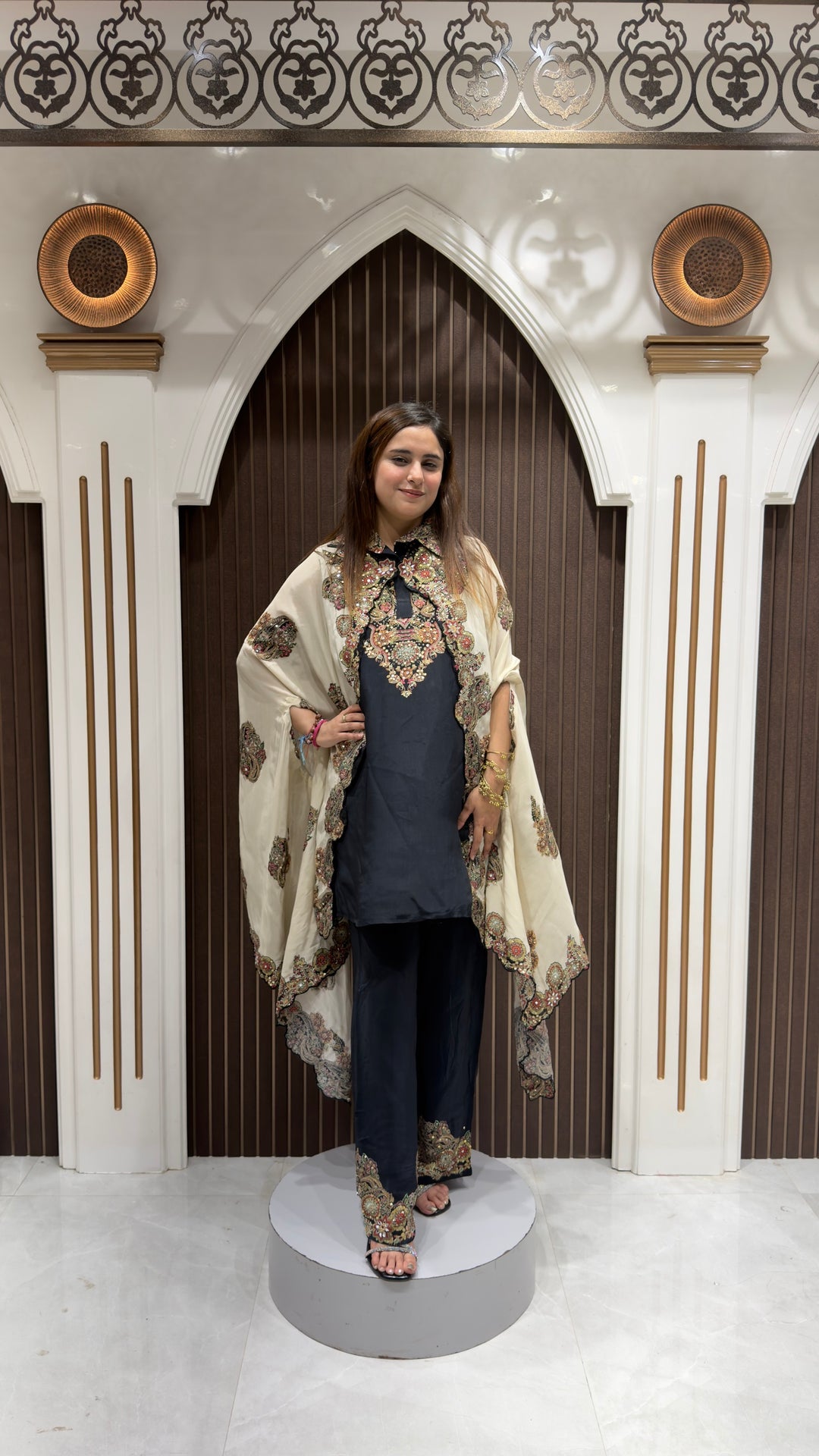 Designer Cord-Set with Printed Shrug | Elegant Women's Ethnic Wear
