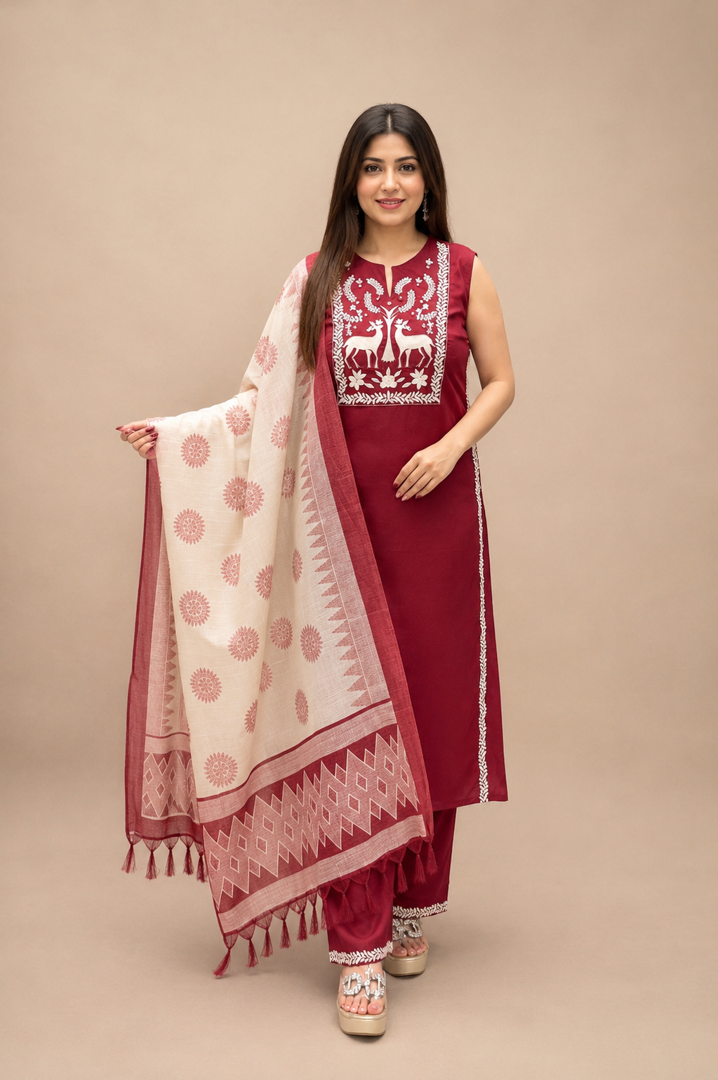 Cotton Designer Readymade Suit Set